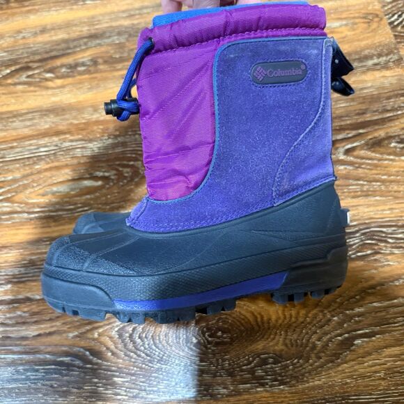 Columbia Size 12 Girls Purple Suede Snow Boots Winter Shoes Vintage Y2K Toddler - Picture 5 of 9